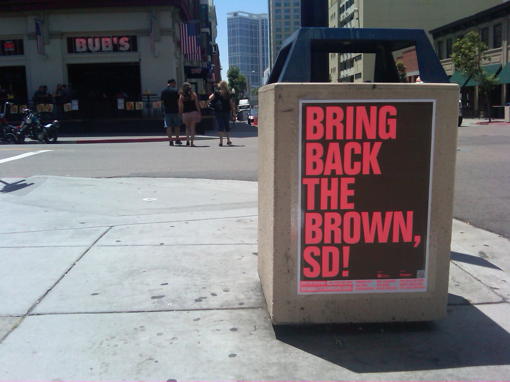 Bring Back The Brown Poster in front of Bub's