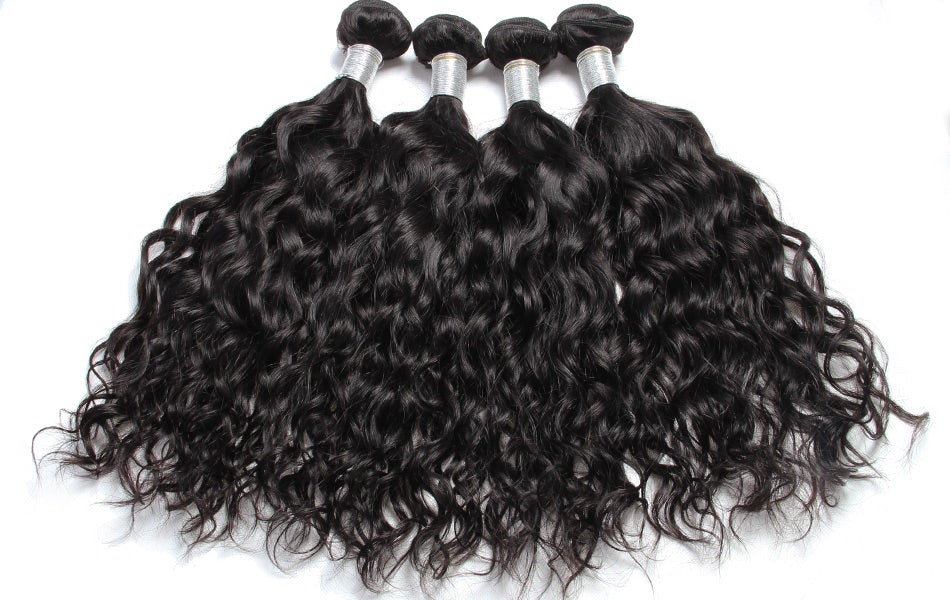 virgin remy water wave hair bundles 4 pcs in description