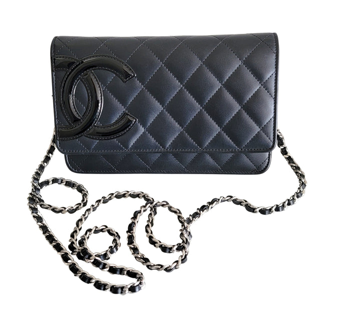 Chanel Wallet on Chain Clutch Cambon Black Leather Cross Bag –