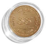 Each drinking coin comes in its own protective acrylic case