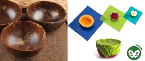 Coconut bowls and vegan food wraps (no beeswax!). 