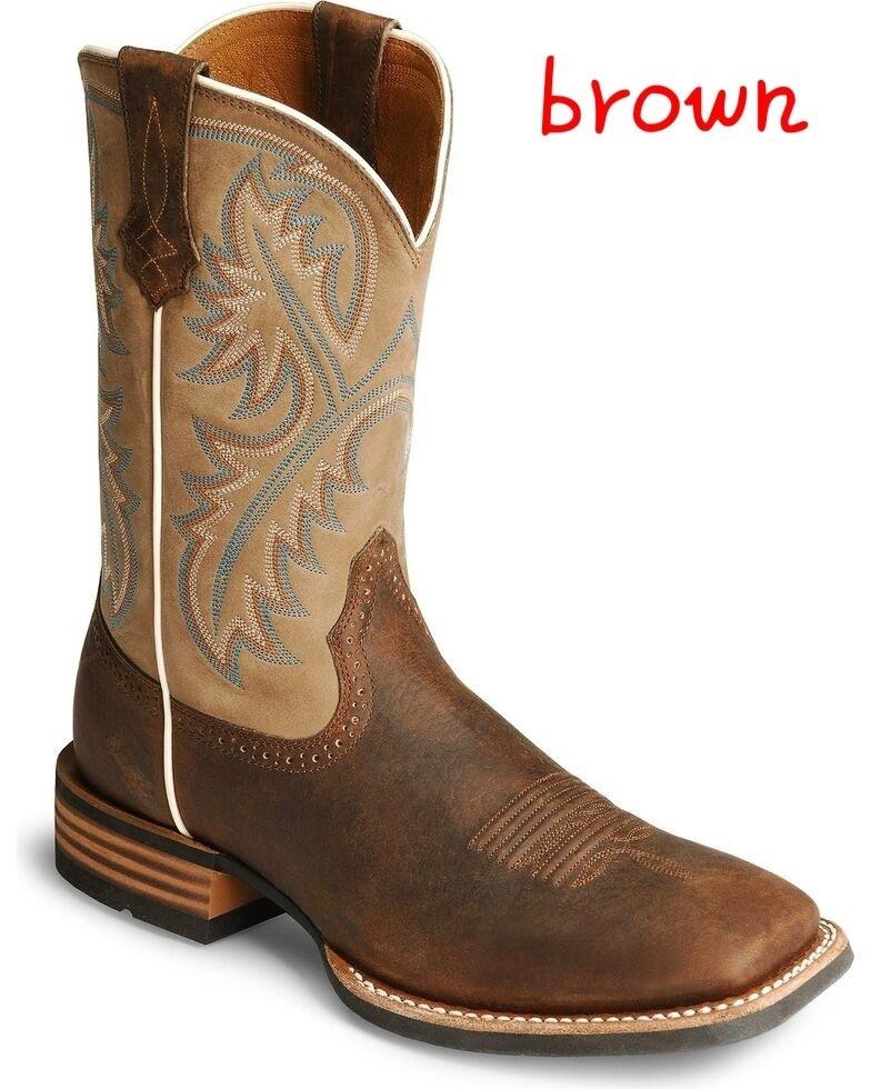 faux leather cowboy boots mens