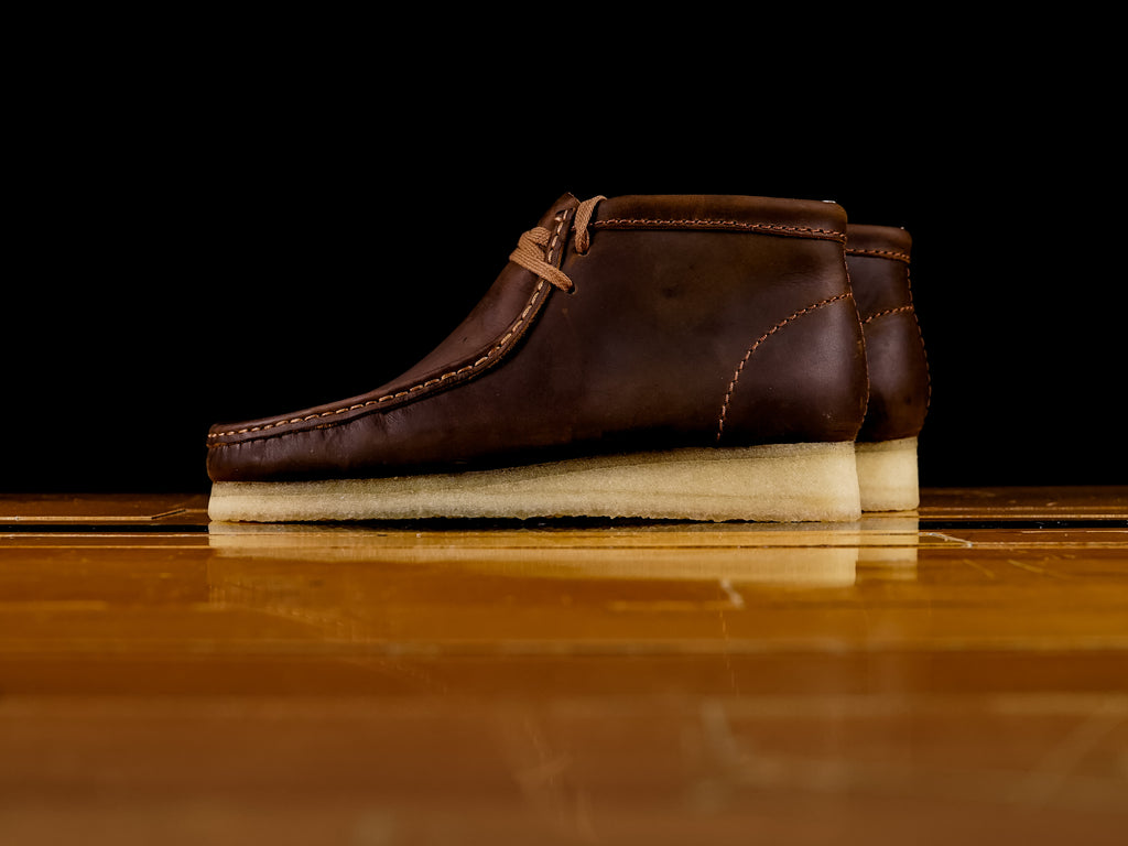 clarks leather wallabee boots