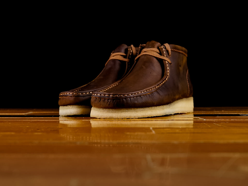 clarks leather wallabees