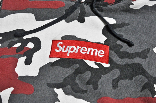 supreme red camo hoodie