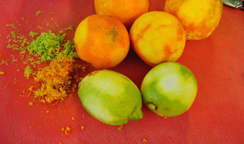Grated lemon and orange peel