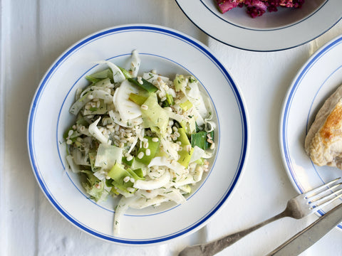 A serving of pearl barley and fennel