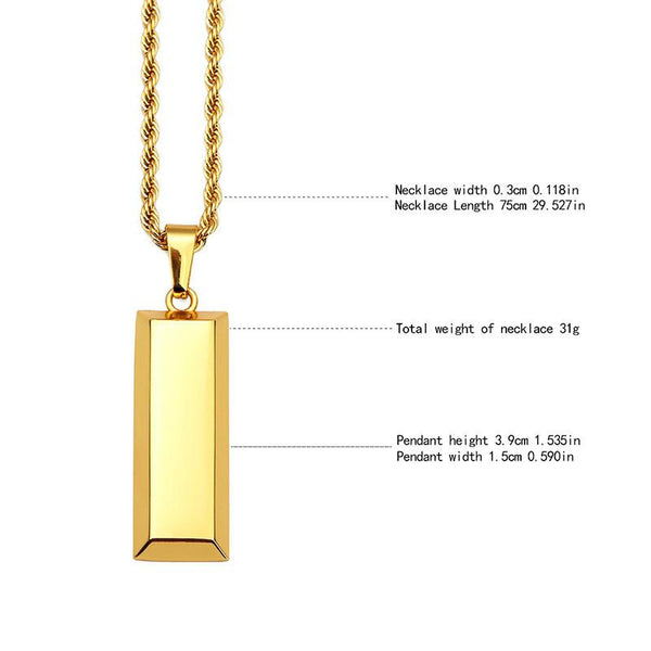 gold bar pendant for men