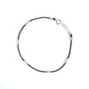 Black Silk with Silver wire bracelet