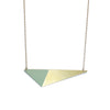 Brass Triangle and Enamel Necklace - Mint