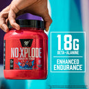 BSN N.O. Xplode Nitric Oxide Booster + Pre Workout Powder, Grape, 60 Servings