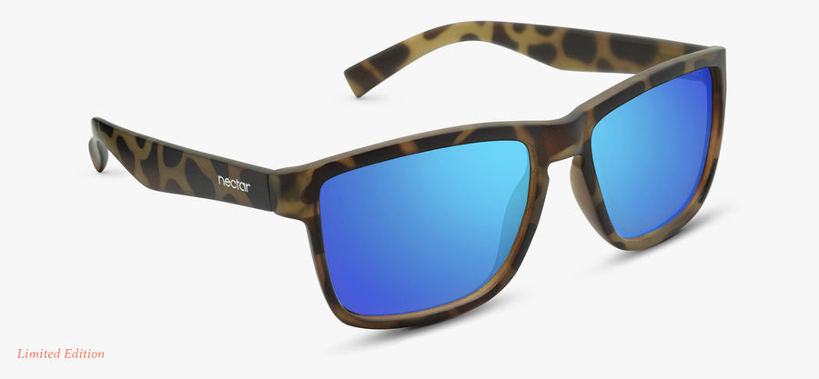 Brown Tortoise Frame - Blue Lens