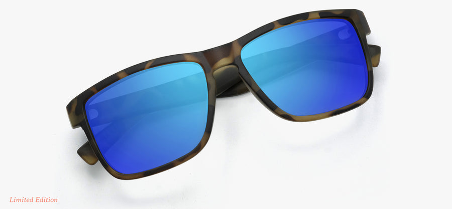 Brown Tortoise Frame - Blue Lens