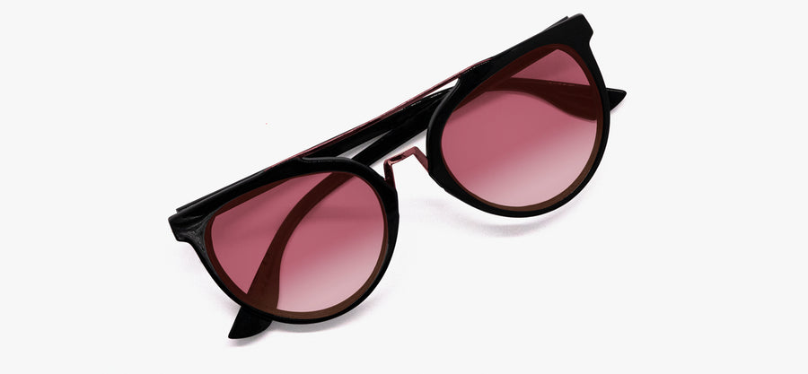 Black Frame - Gradient Rose Lens