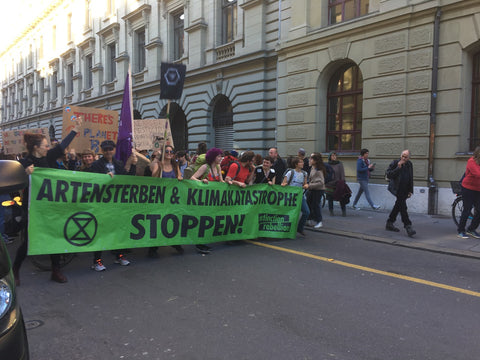 Präparatekiste Selina Walter Demeter-Landwirtin schreibt Essen ist politisch, Inhalt des Fotos: Demonstration Schweiz Extinction Rebellion