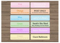 Add Your Text to Blank Coloured Signs in Blue, Cream, Pink, Orange, Purple and Green at Honeymellow.com