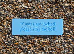 Add your own text to blue sign at Honeymellow.com