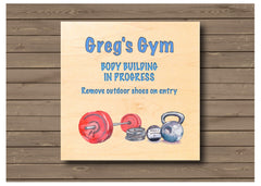 Personalised Gym Wood Sign Custom Made at www.honeymellow.com
