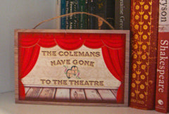 Wood Theatre Hanging Sign Personalise at Honeymellow Handmade