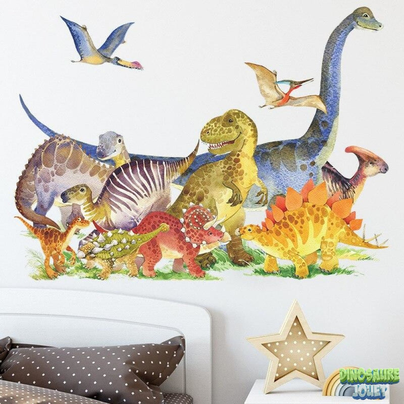 Autocollant mural Dinosaure couleur