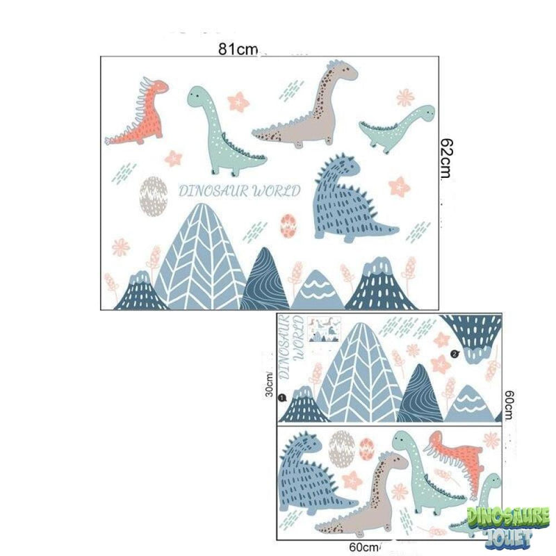 Sticker montagne dinosaure