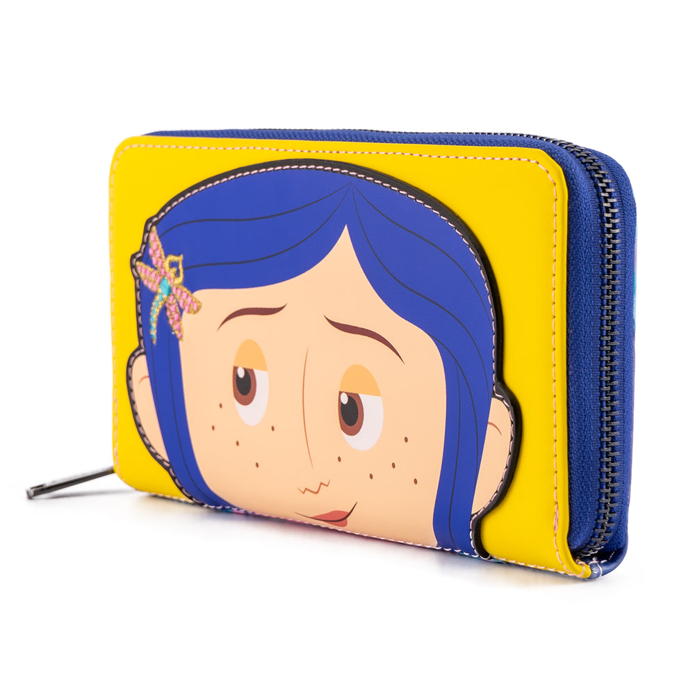 Coraline Raincoat Cosplay Zip Around Wallet Side View-zoom