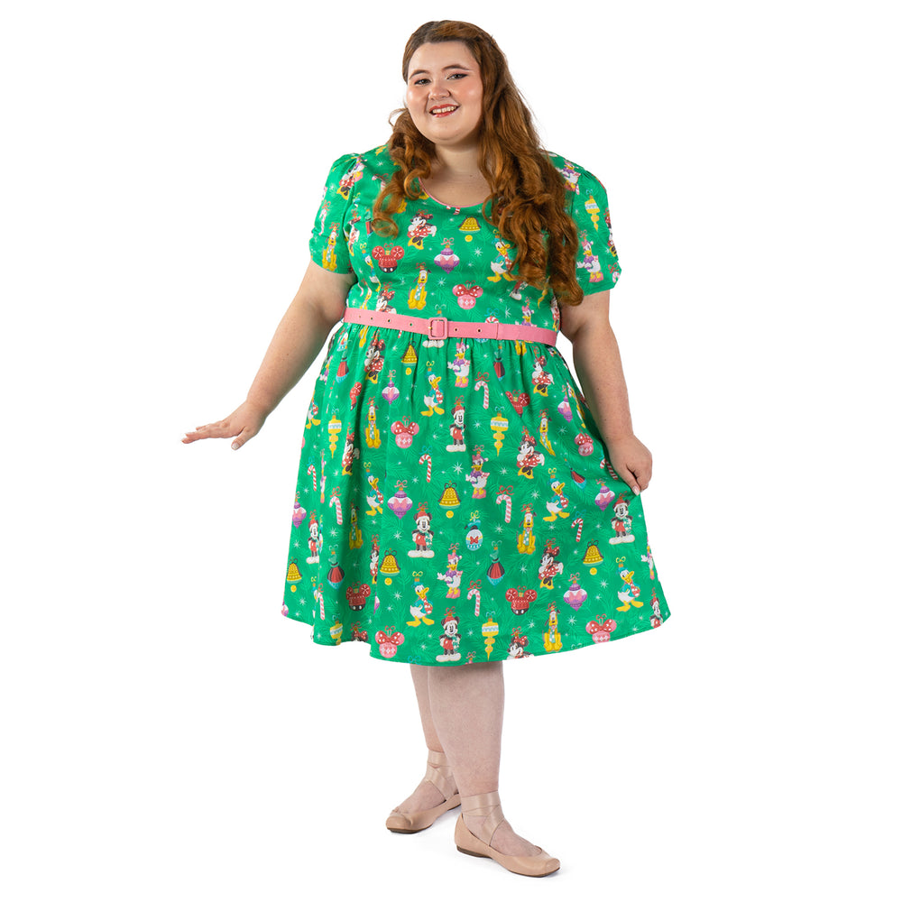 Disney Stitch Shoppe Holiday "Laci" Dress Full Front Model View-zoom