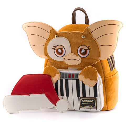 Gremlins Gizmo Holiday Keyboard Cosplay Mini Backpack Front View Hat Off