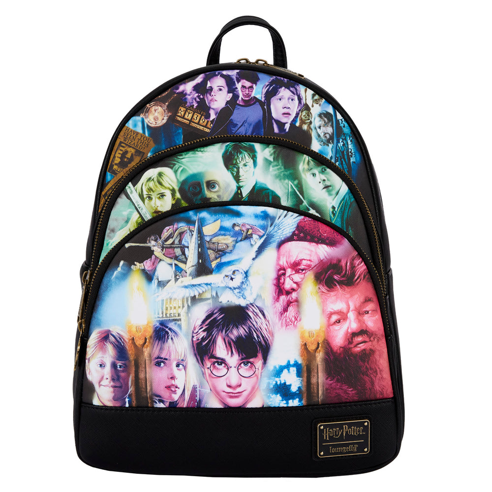 Harry Potter Trilogy Triple Pocket Mini Backpack Front View-zoom