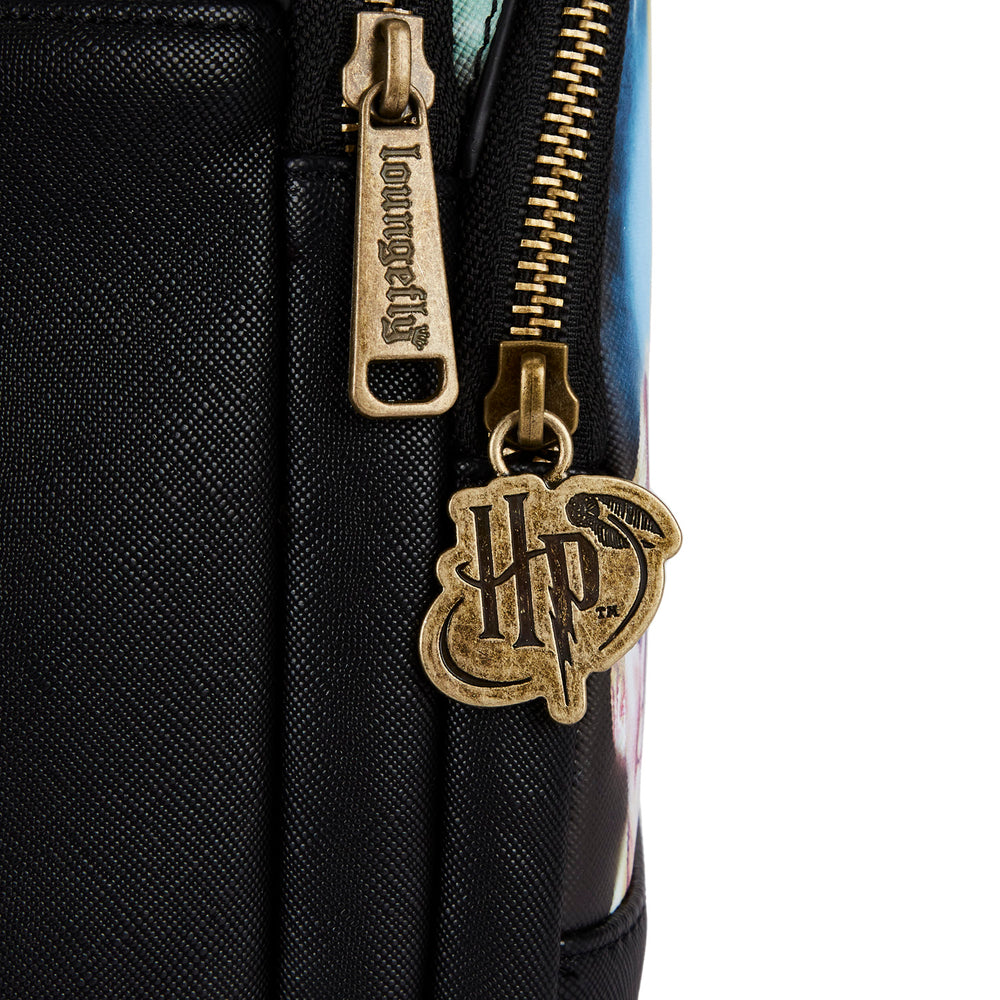 Harry Potter Trilogy Triple Pocket Mini Backpack Closeup Zipper Charm View-zoom