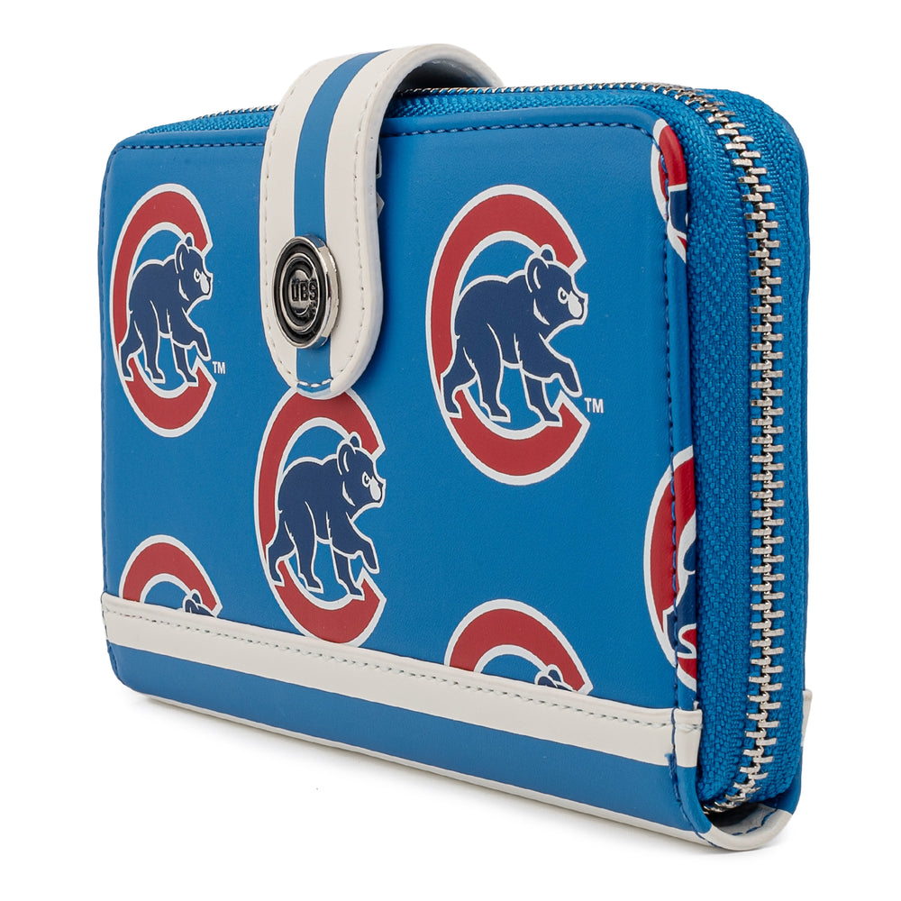 MLB Chicago Cubs Logo Zip Around Wallet Side View-zoom