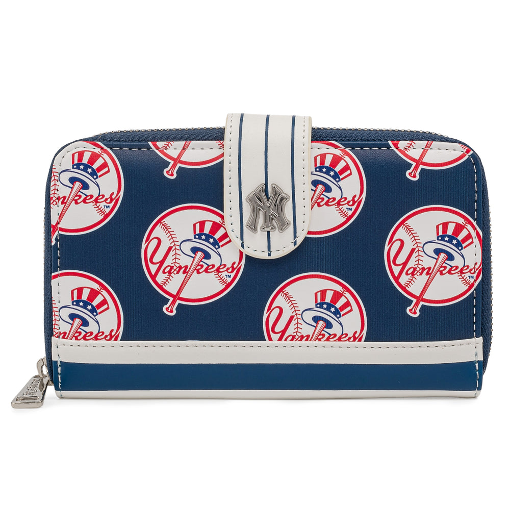 MLB New York Yankees Logo Zip Around Wallet Front View-zoom