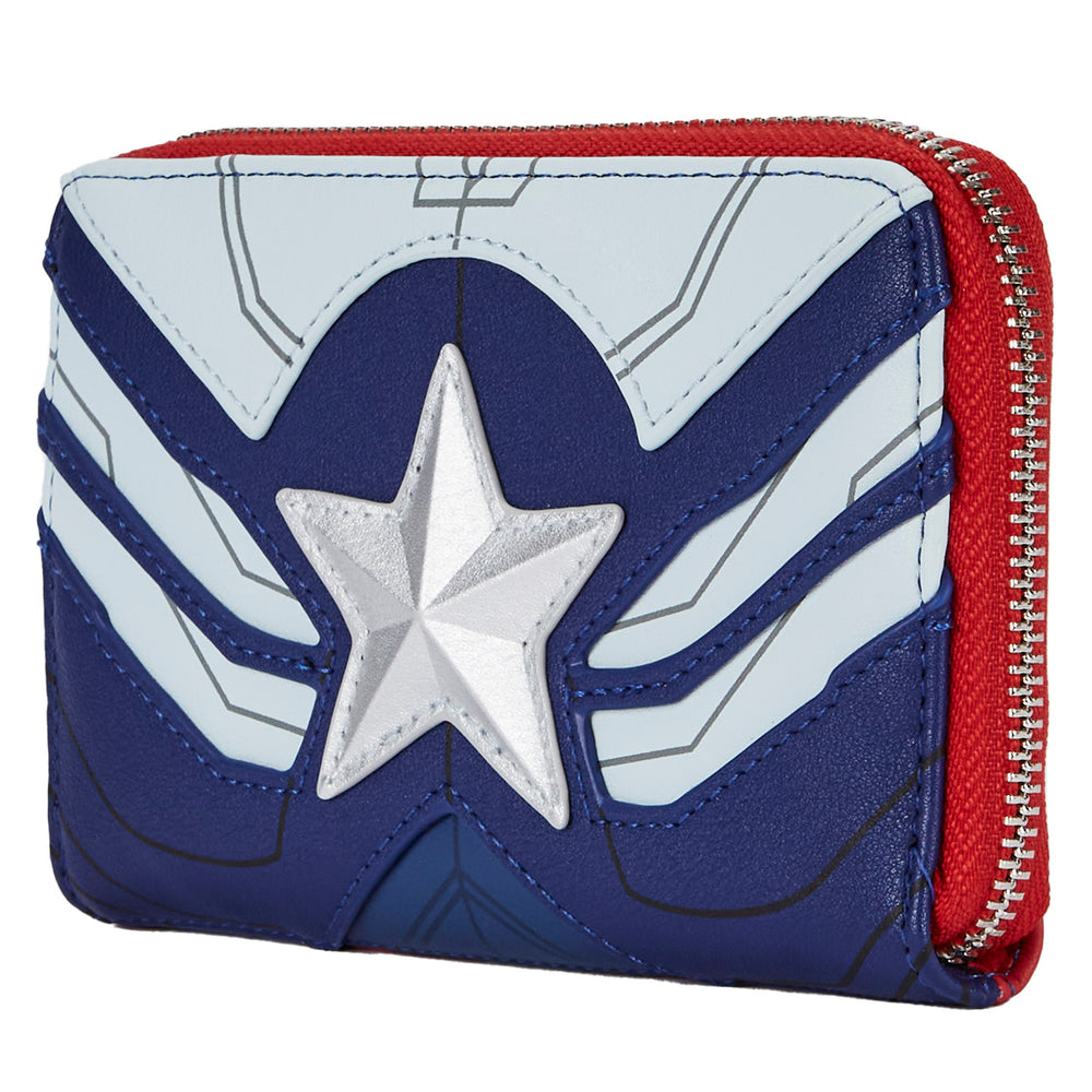 Falcon Captain America Cosplay Zip Around Wallet Side View-zoom