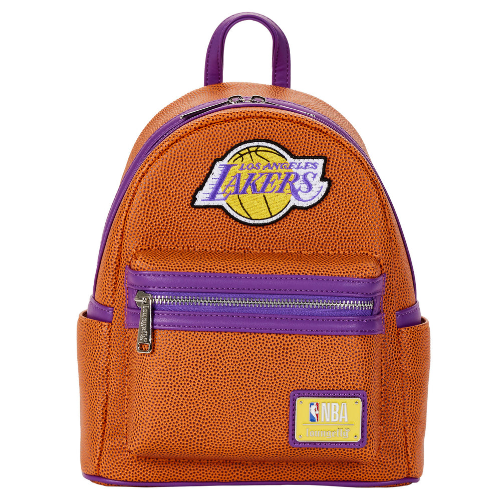 NBA Los Angeles Lakers Basketball Logo Mini Backpack Front View-zoom