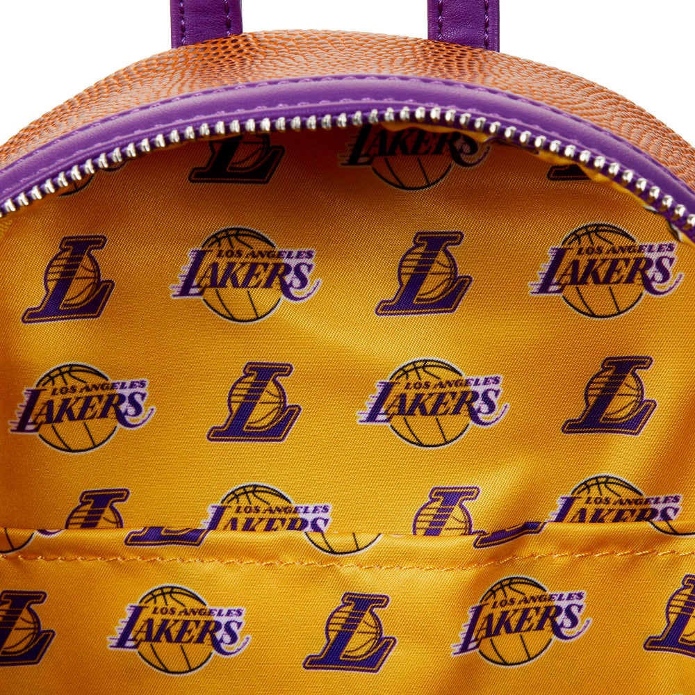 NBA Los Angeles Lakers Basketball Logo Mini Backpack Inside Lining View-zoom