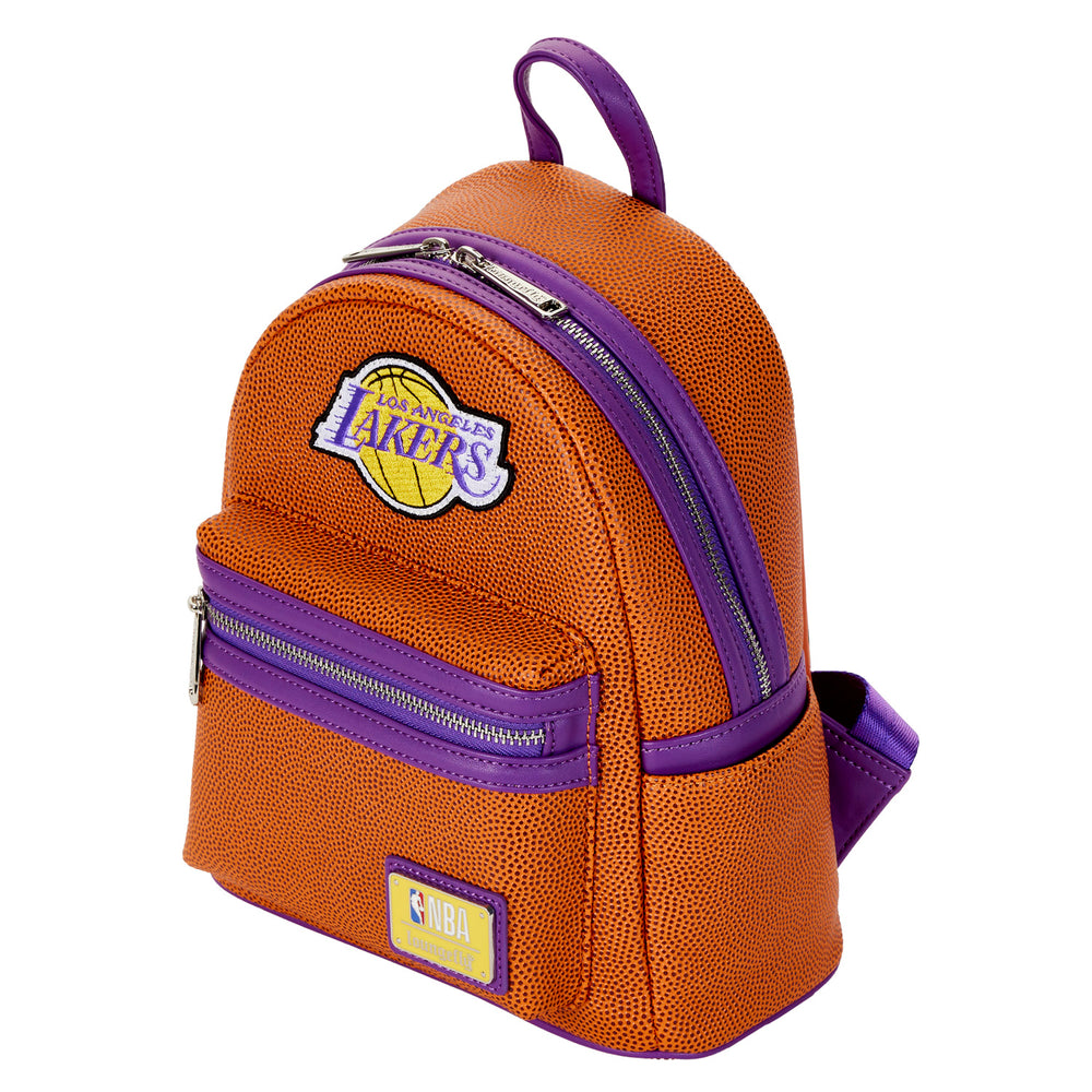 NBA Los Angeles Lakers Basketball Logo Mini Backpack Top Side View-zoom