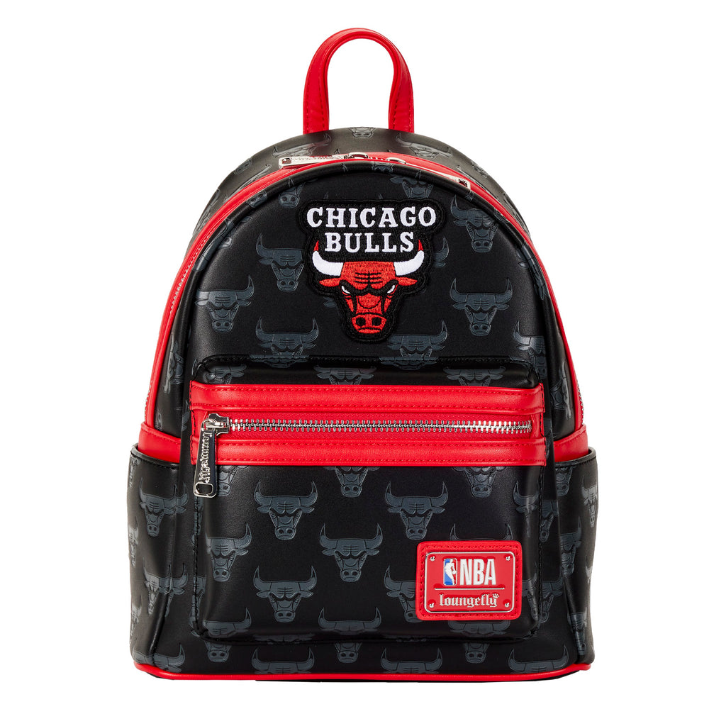 NBA Chicago Bulls Logo Mini Backpack Front View-zoom