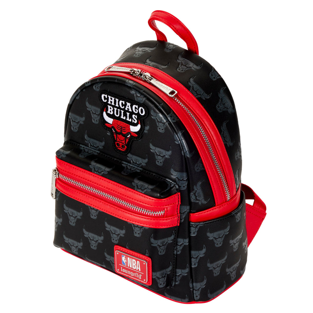 NBA Chicago Bulls Logo Mini Backpack Top Side View-zoom