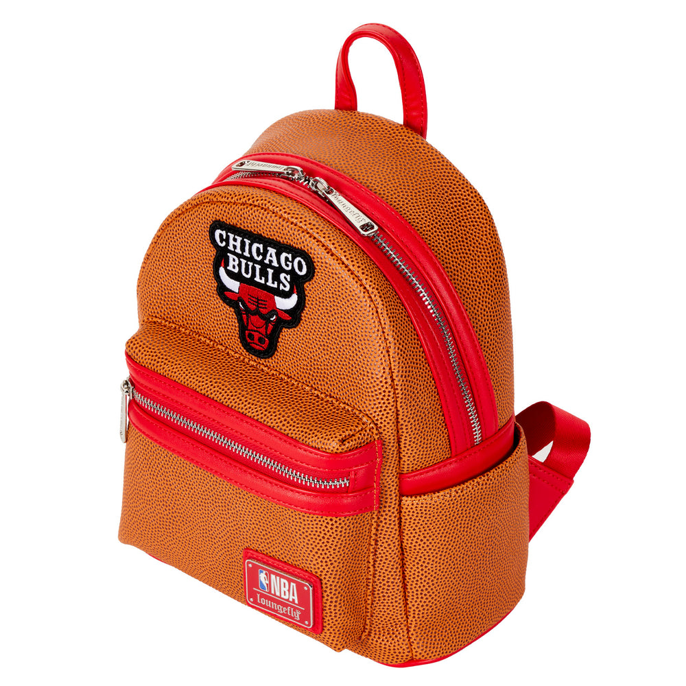 NBA Chicago Bulls Basketball Logo Mini Backpack Top Side View-zoom