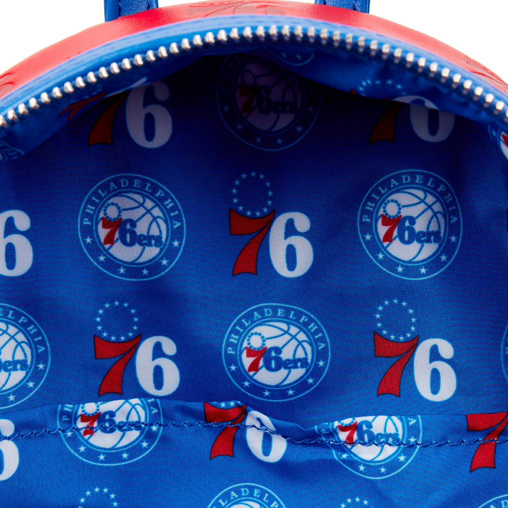 NBA Philadelphia 76ers Logo Mini Backpack Inside Lining View-zoom