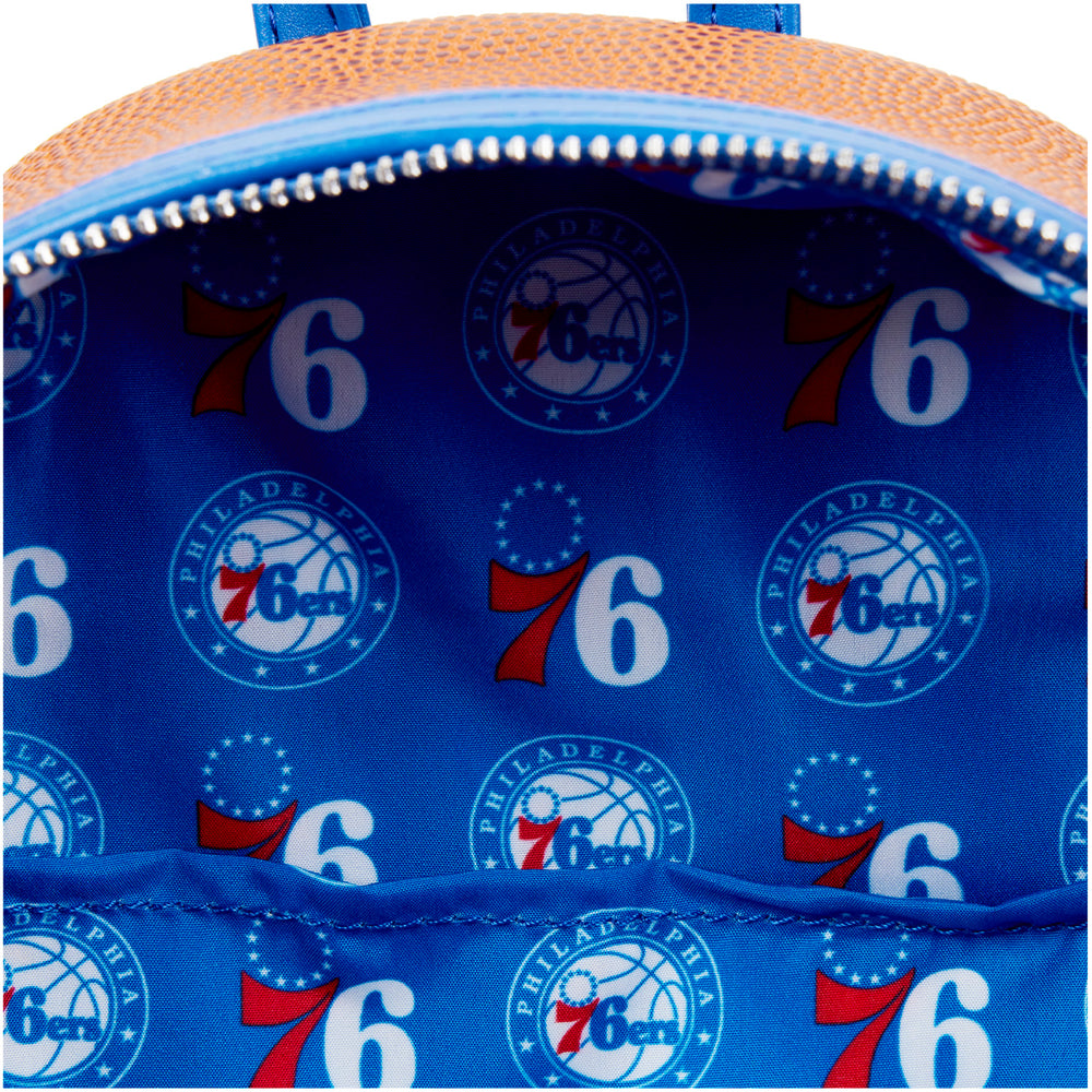 NBA Philadelphia 76ers Basketball Logo Mini Backpack Inside Lining View-zoom