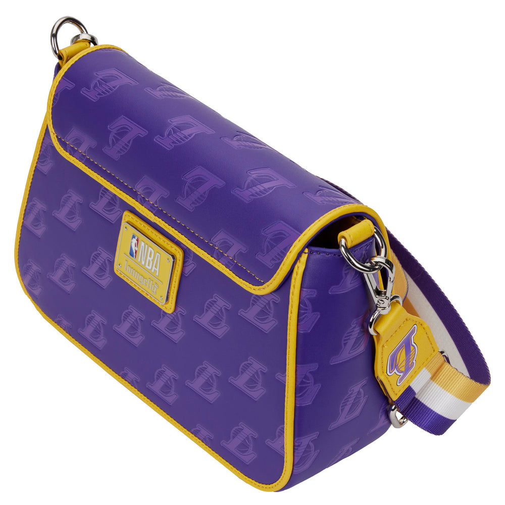 NBA Los Angeles Lakers Logo Crossbody Bag Back Side View-zoom