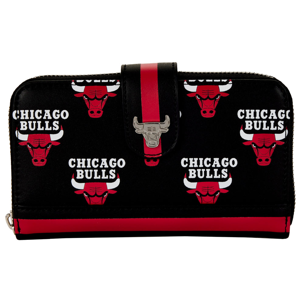 NBA Chicago Bulls Logo Zip Around Wallet Front View-zoom