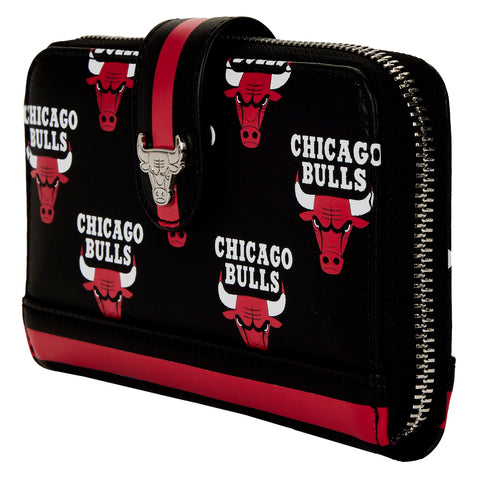 NBA Chicago Bulls Logo Zip Around Wallet Side View