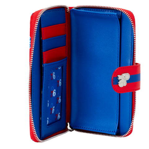 NBA Philadelphia 76ers Logo Zip Around Wallet Inside View