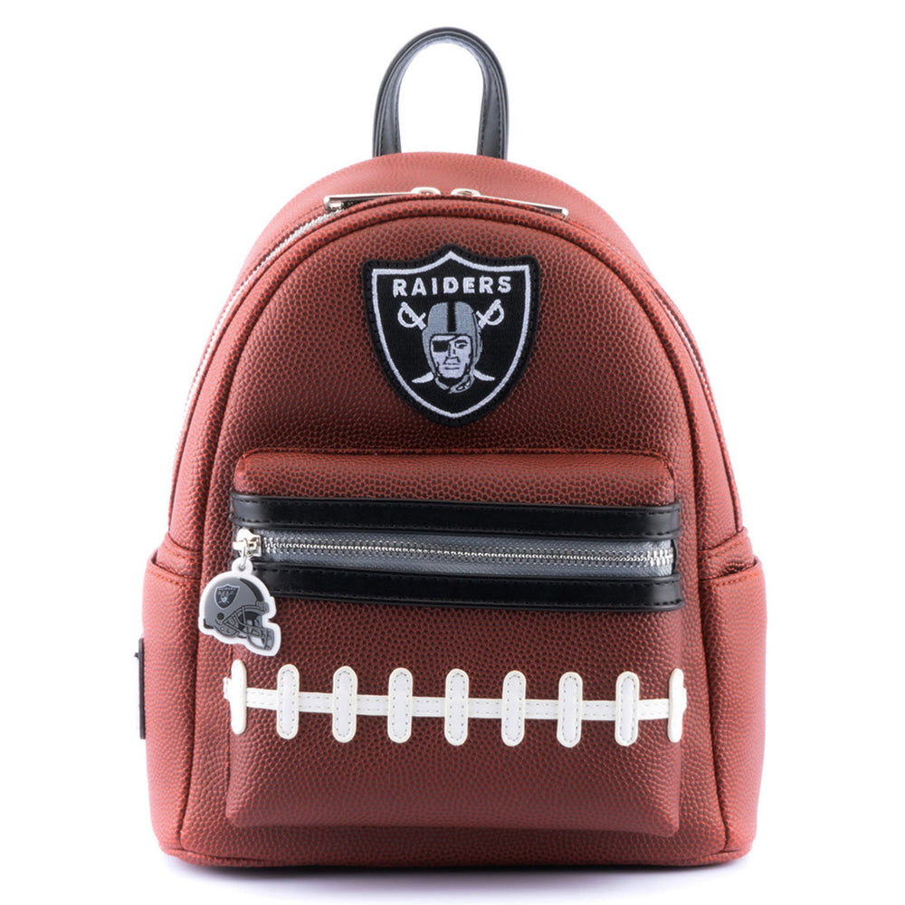 NFL Las Vegas Raiders Pigskin Logo Mini Backpack Front View-zoom