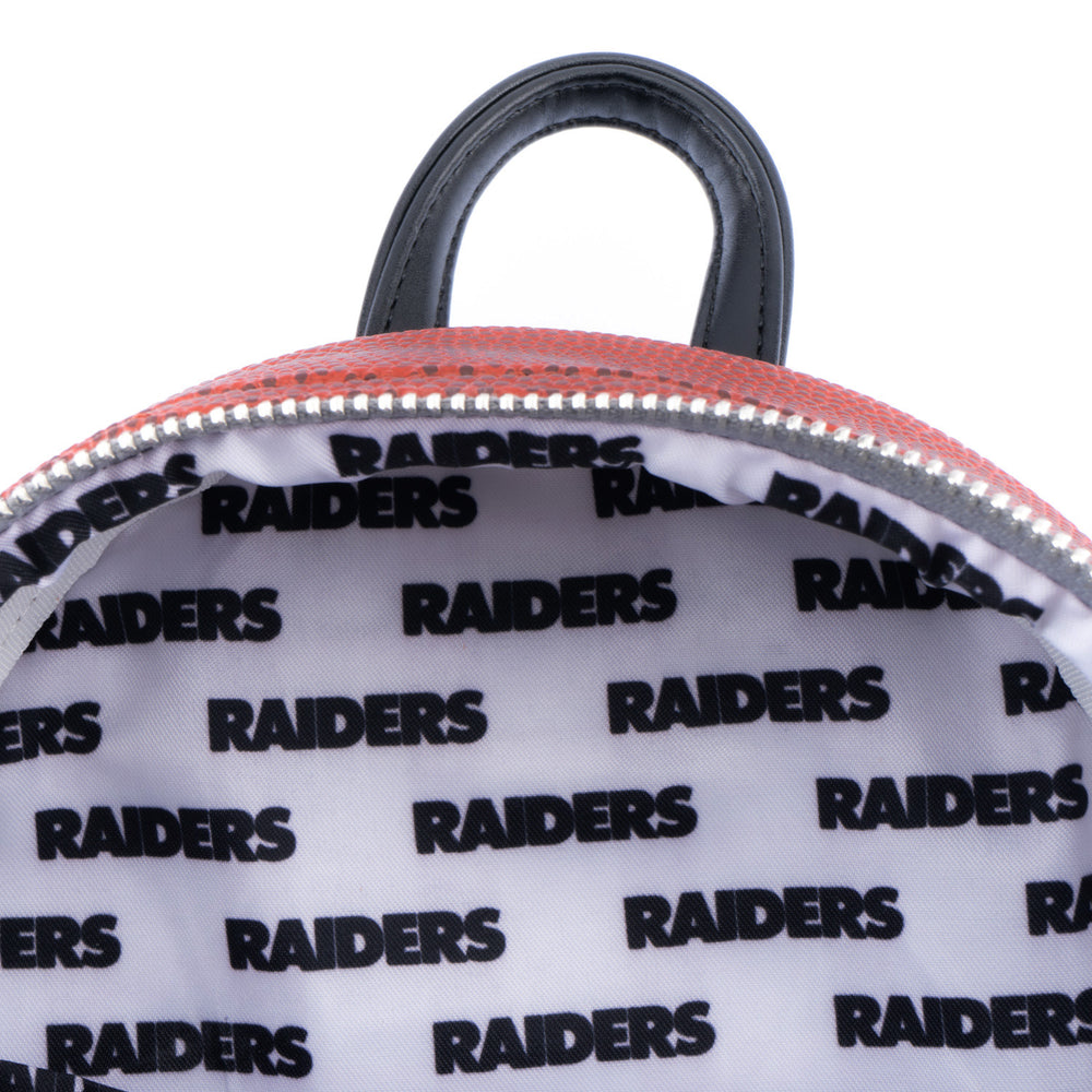 NFL Las Vegas Raiders Pigskin Logo Mini Backpack Inside Pattern Lining View-zoom