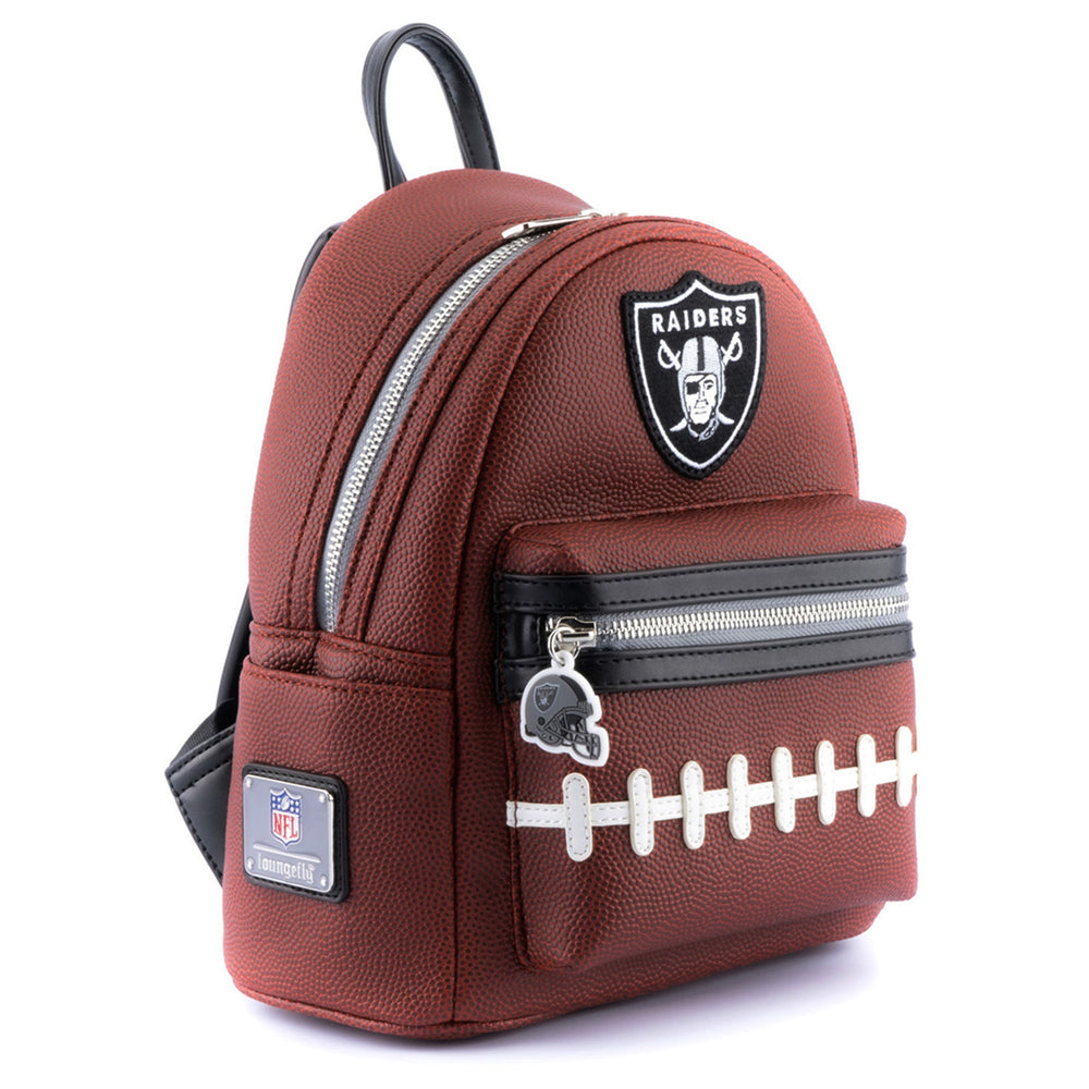 NFL Las Vegas Raiders Pigskin Logo Mini Backpack Side View-zoom