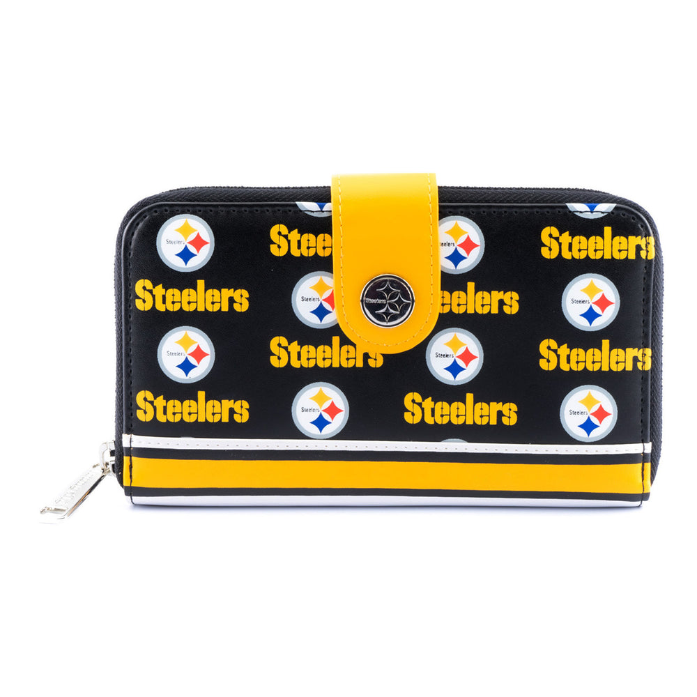 NFL Pittsburgh Steelers Logo Zip Around Wallet Front View-zoom