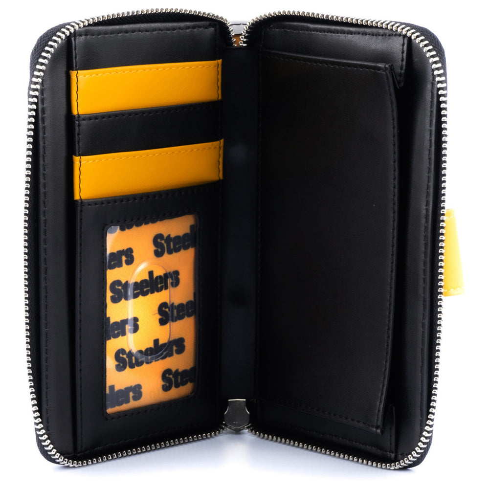 NFL Pittsburgh Steelers Logo Zip Around Wallet Inside View-zoom